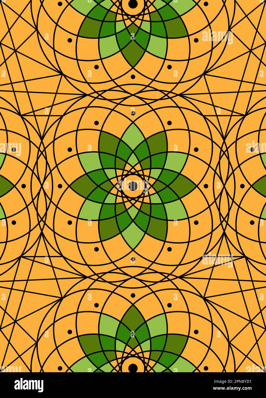 Symbole d'origine de vie modèle de géométrie sacrée. Mandala mystique géométrique de l'alchimie ésotérique Fleur de la vie modèle. Texture vectorielle Lotus divin, orange Illustration de Vecteur