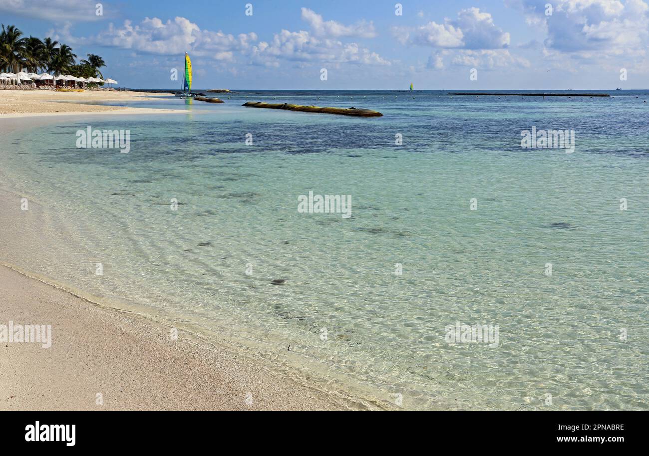 La plage sur la mer des Caraïbes - Mexique Banque D'Images