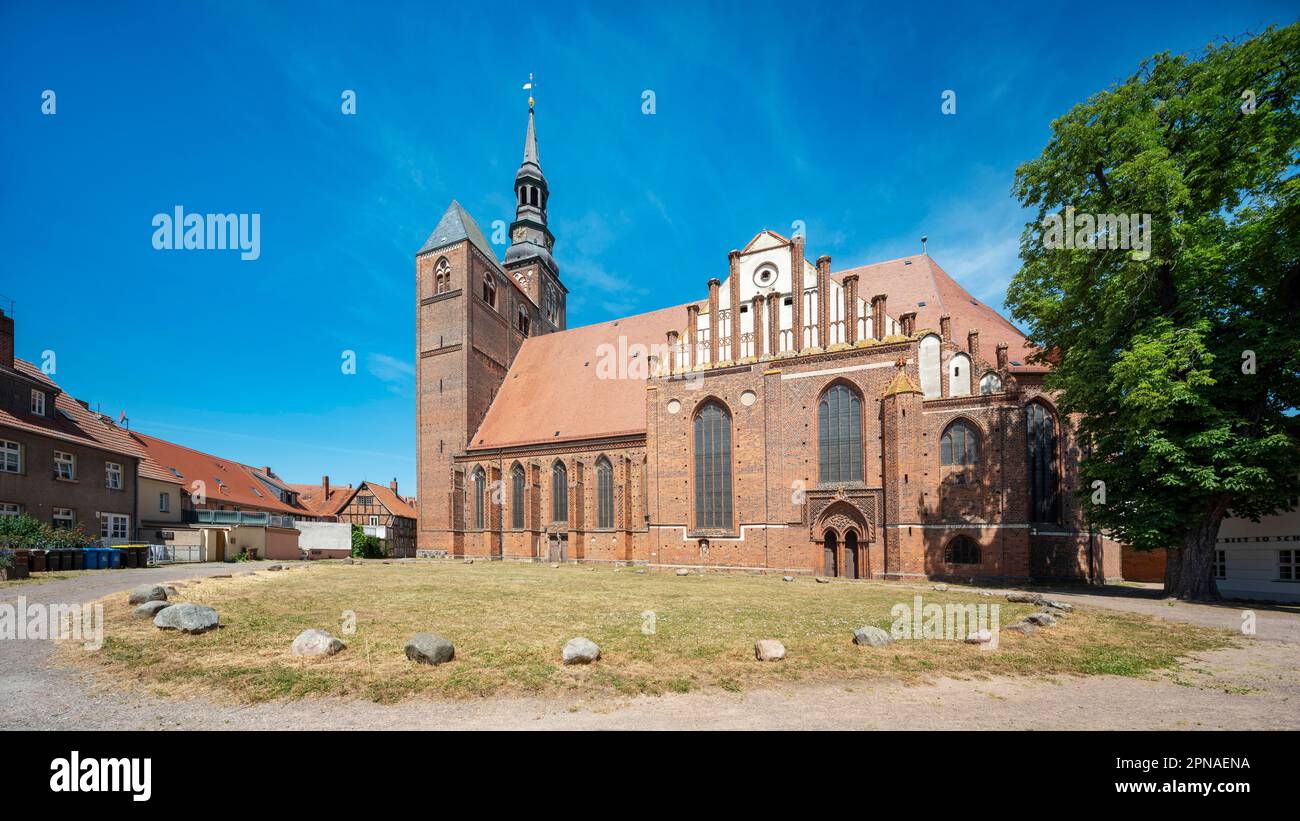 Église Saint-Laurent Stephen, brique gothique, Tangermuende, Saxe-Anhalt, Allemagne Banque D'Images