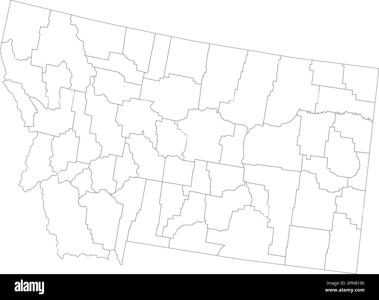 Carte des aveugles du Montana très détaillée. Illustration de Vecteur