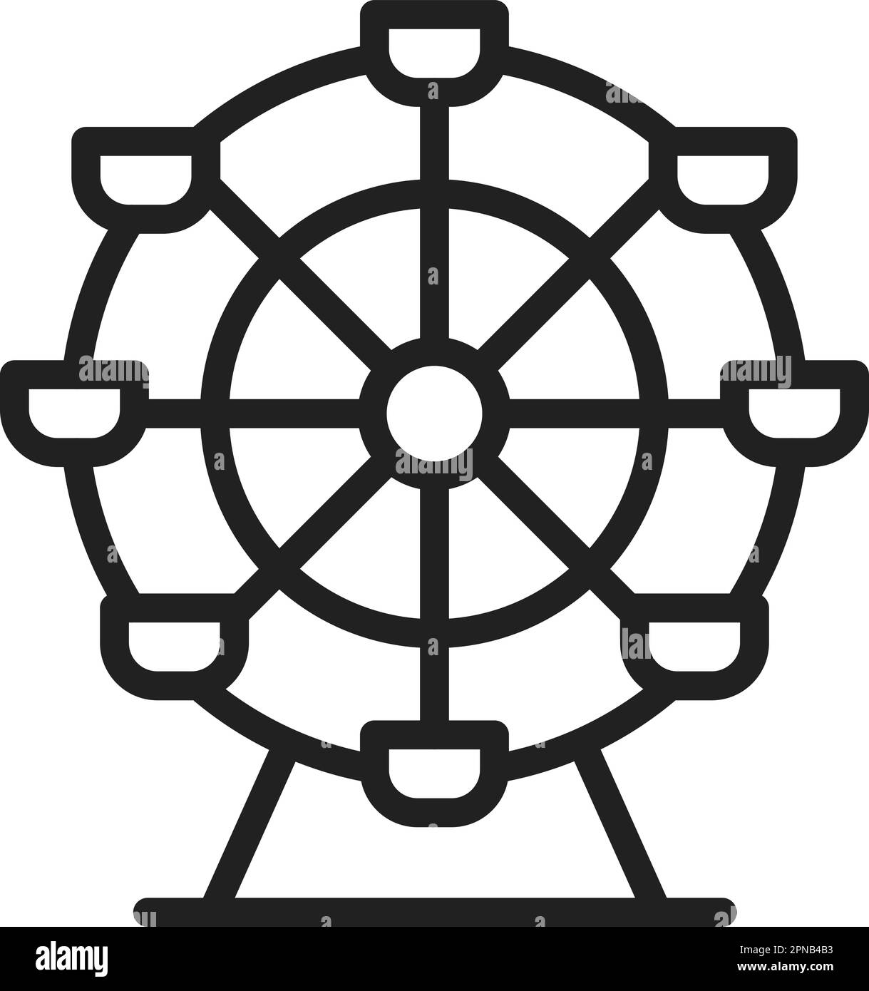 Image vectorielle de l'icône Ferris Wheel. Adapté aux applications mobiles, aux applications Web et aux supports d'impression. Illustration de Vecteur