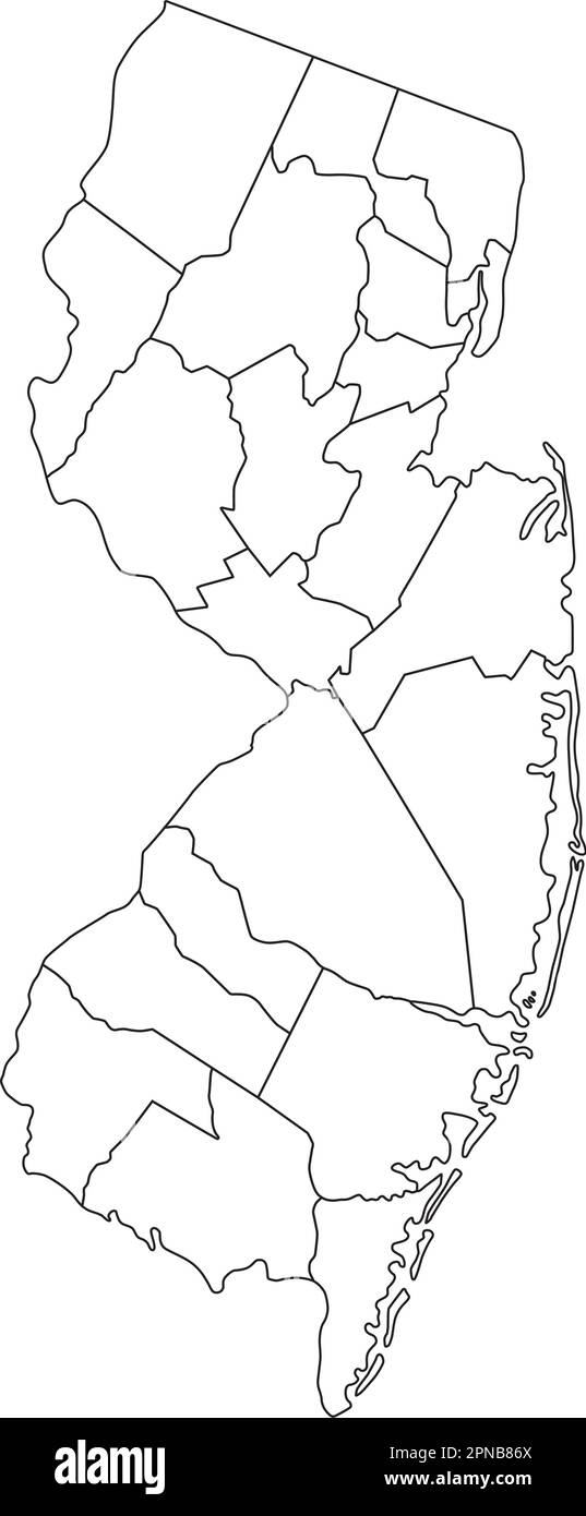 Carte des aveugles très détaillée du New Jersey. Illustration de Vecteur