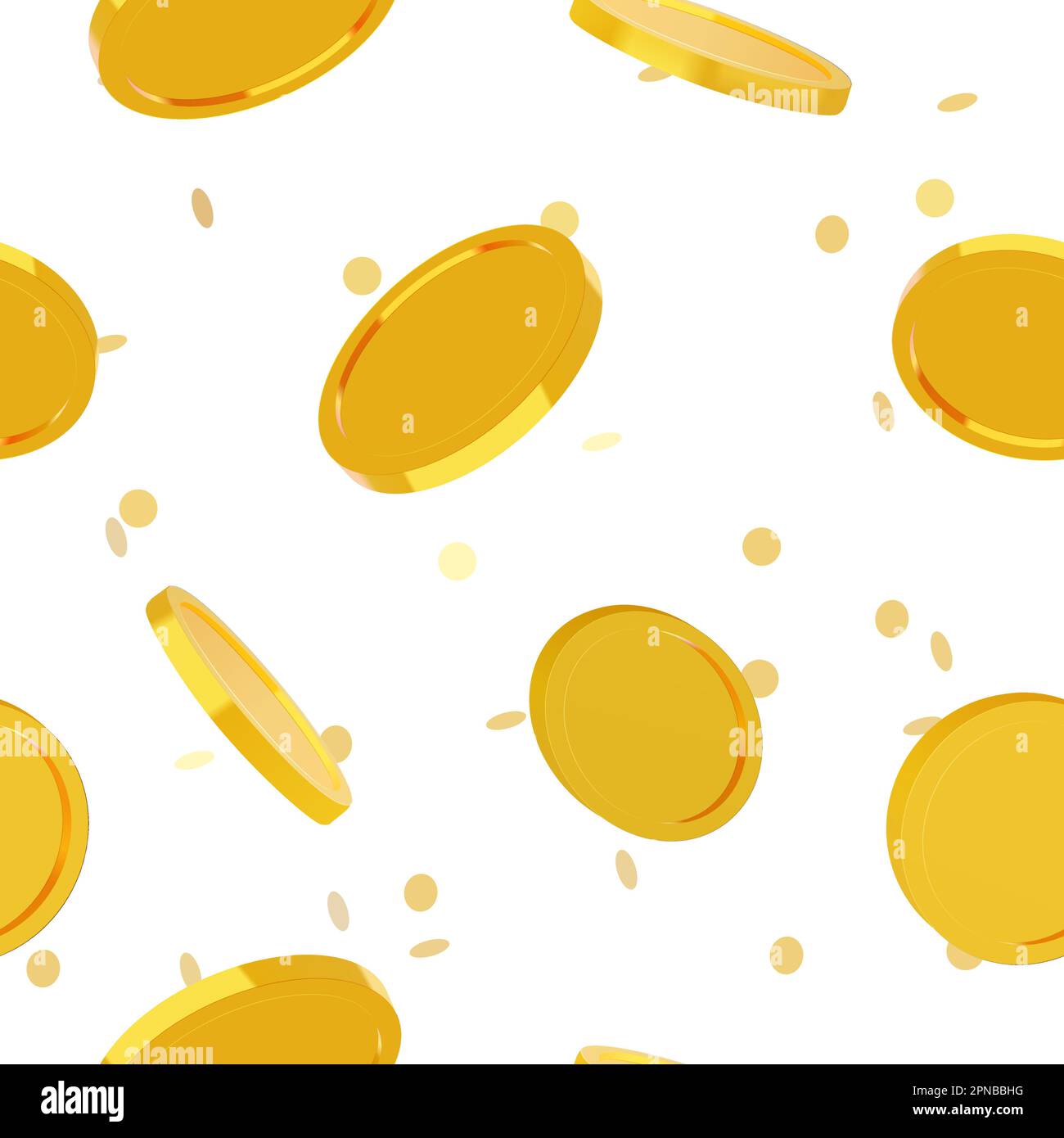 Golden Flying coins à motif vectoriel sans couture Illustration de Vecteur