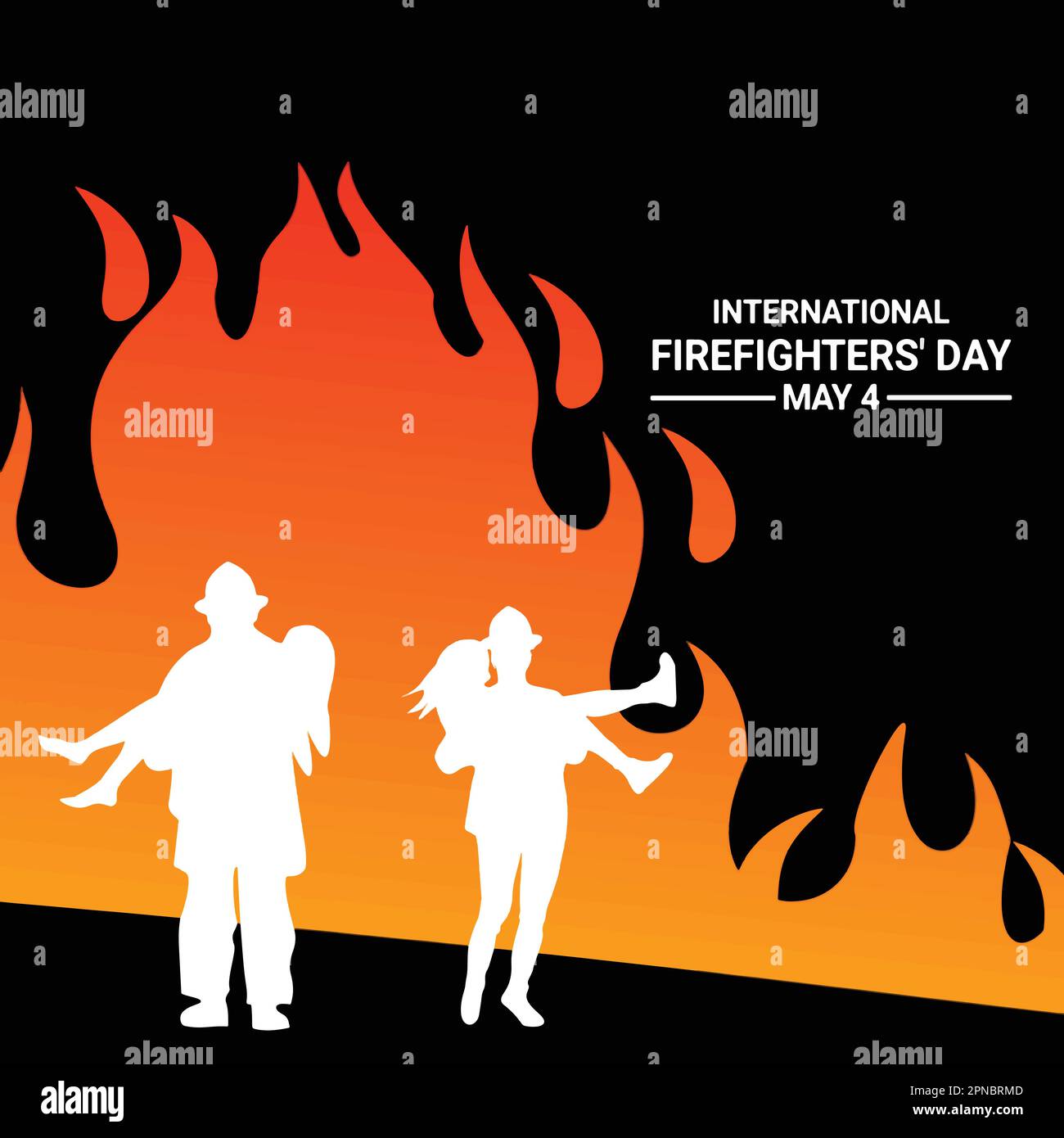 Journée internationale des pompiers. 4 mai. Convient aux cartes de vœux, affiches et bannières. Illustrations vectorielles Illustration de Vecteur