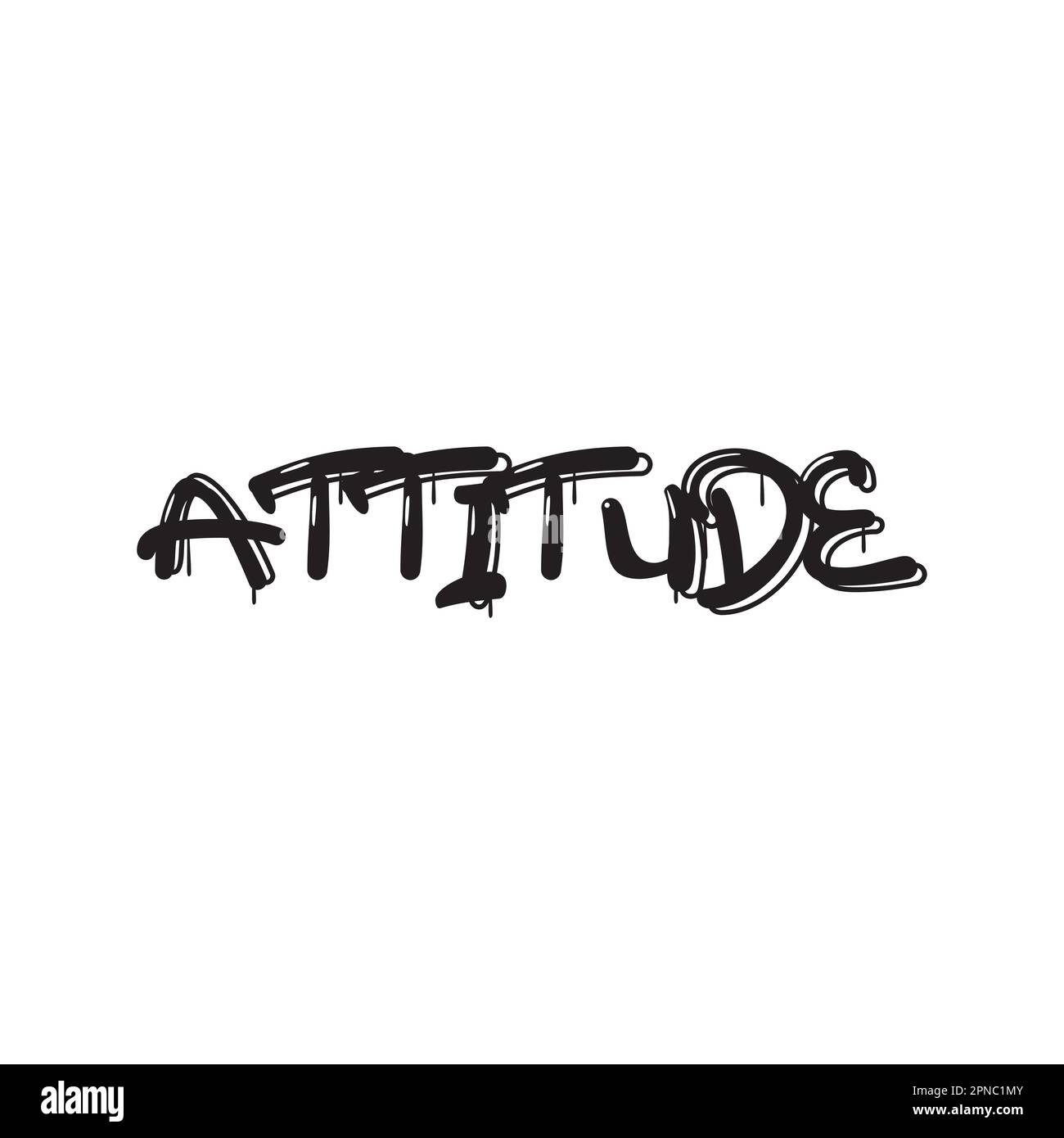 Attitude texte d'inspiration typographie t shirt design sur fond blanc Illustration de Vecteur