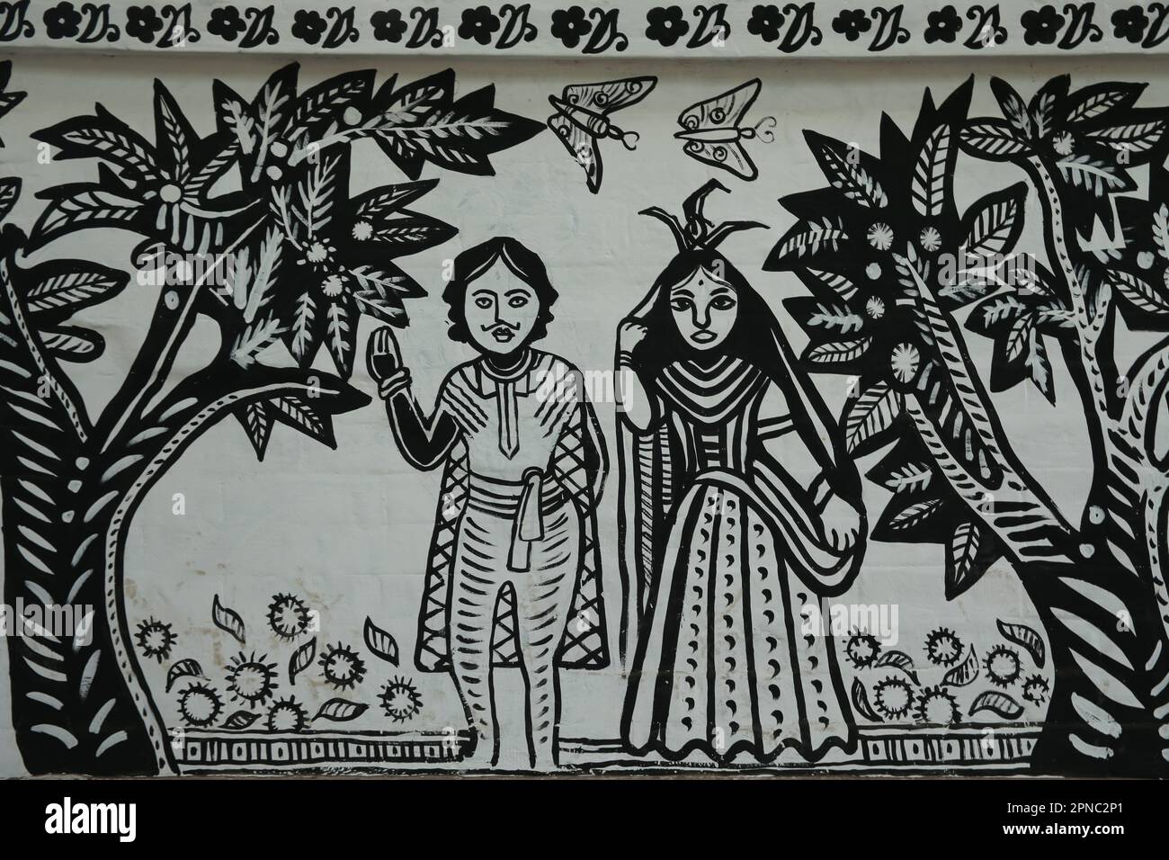 Des œuvres d'art à la veille de Pahela Boishakh (le nouvel an de Bangla) par des étudiants en beaux-arts de l'Université de Dhaka, Dhaka, Bangladesh Banque D'Images