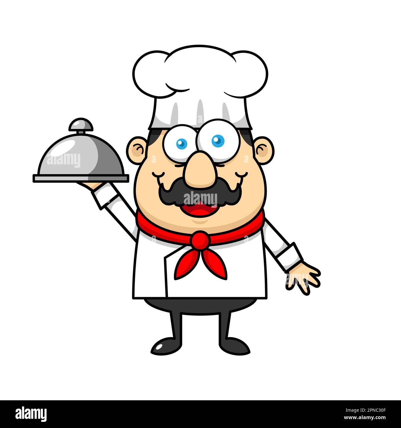 Plaque de maintien pour personnage de dessin animé avec logo Mascot de Chef Illustration de Vecteur