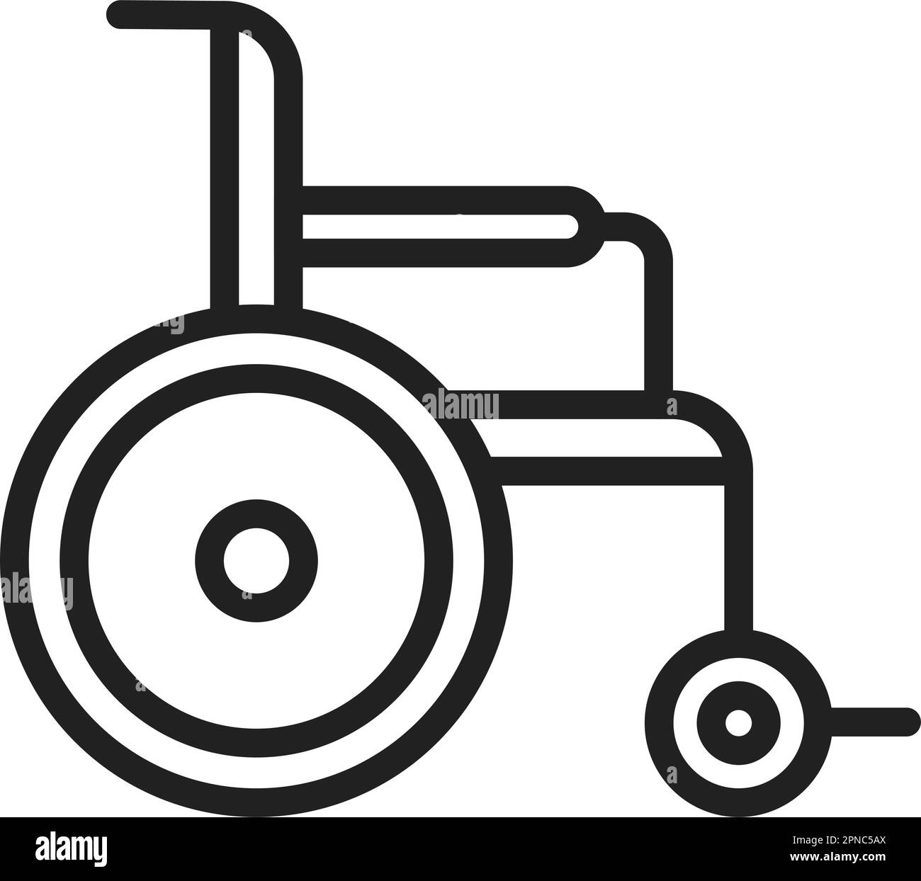 Image vectorielle d'icône de fauteuil roulant manuel. Adapté aux applications mobiles, aux applications Web et aux supports d'impression. Illustration de Vecteur