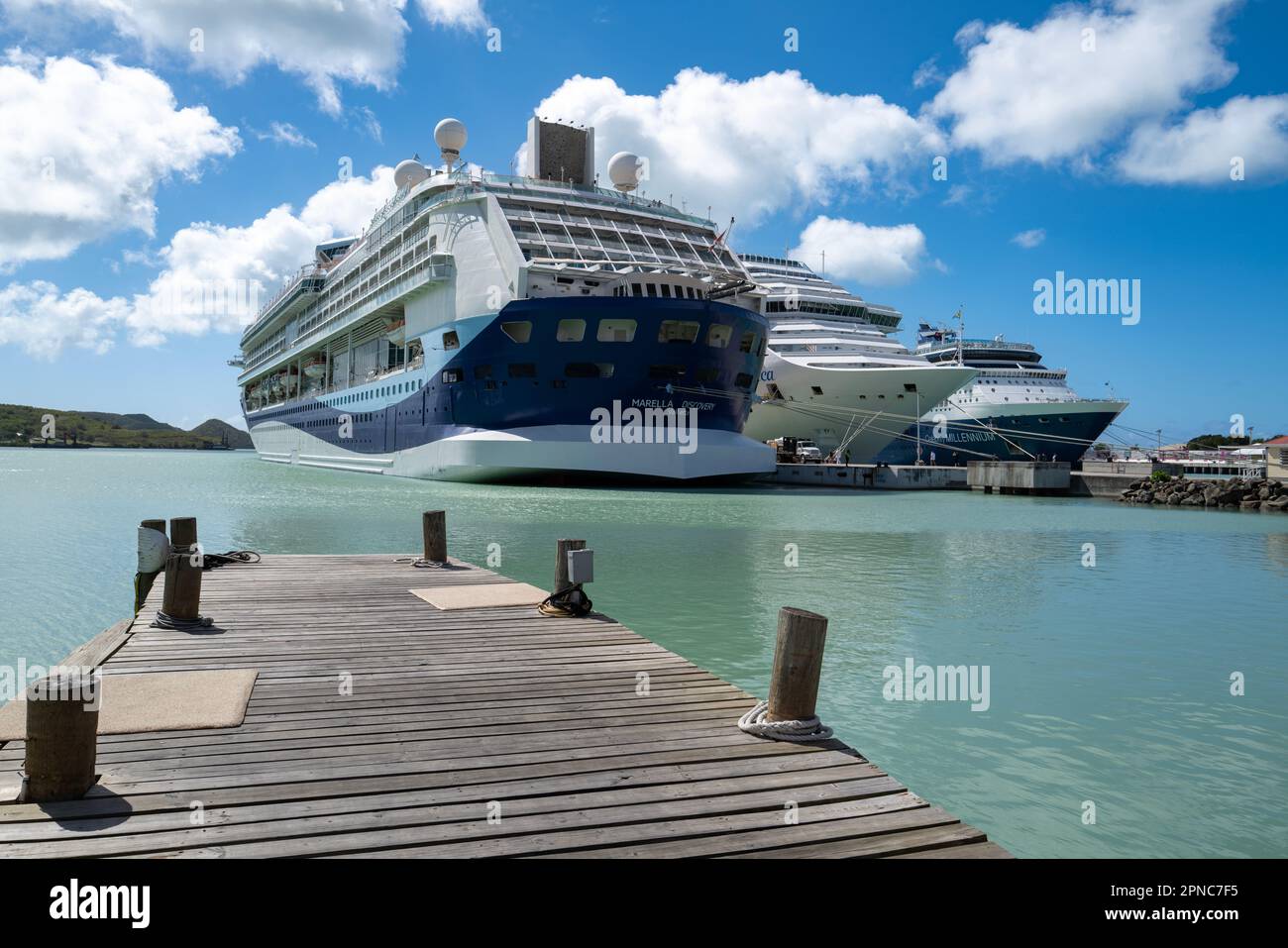 Bateaux de croisière à St JO Banque D'Images