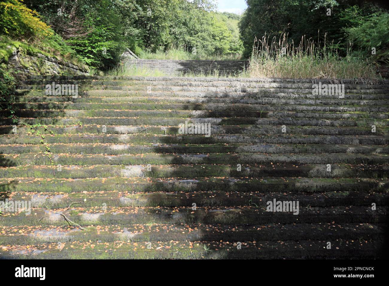 Weir par Roddlesworth Reservoir Roddlesworth Lancashire Anglais Banque D'Images