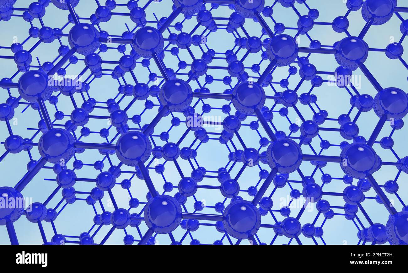 Le réseau de cristal du graphène. Arrière-plan abstrait. Banque D'Images