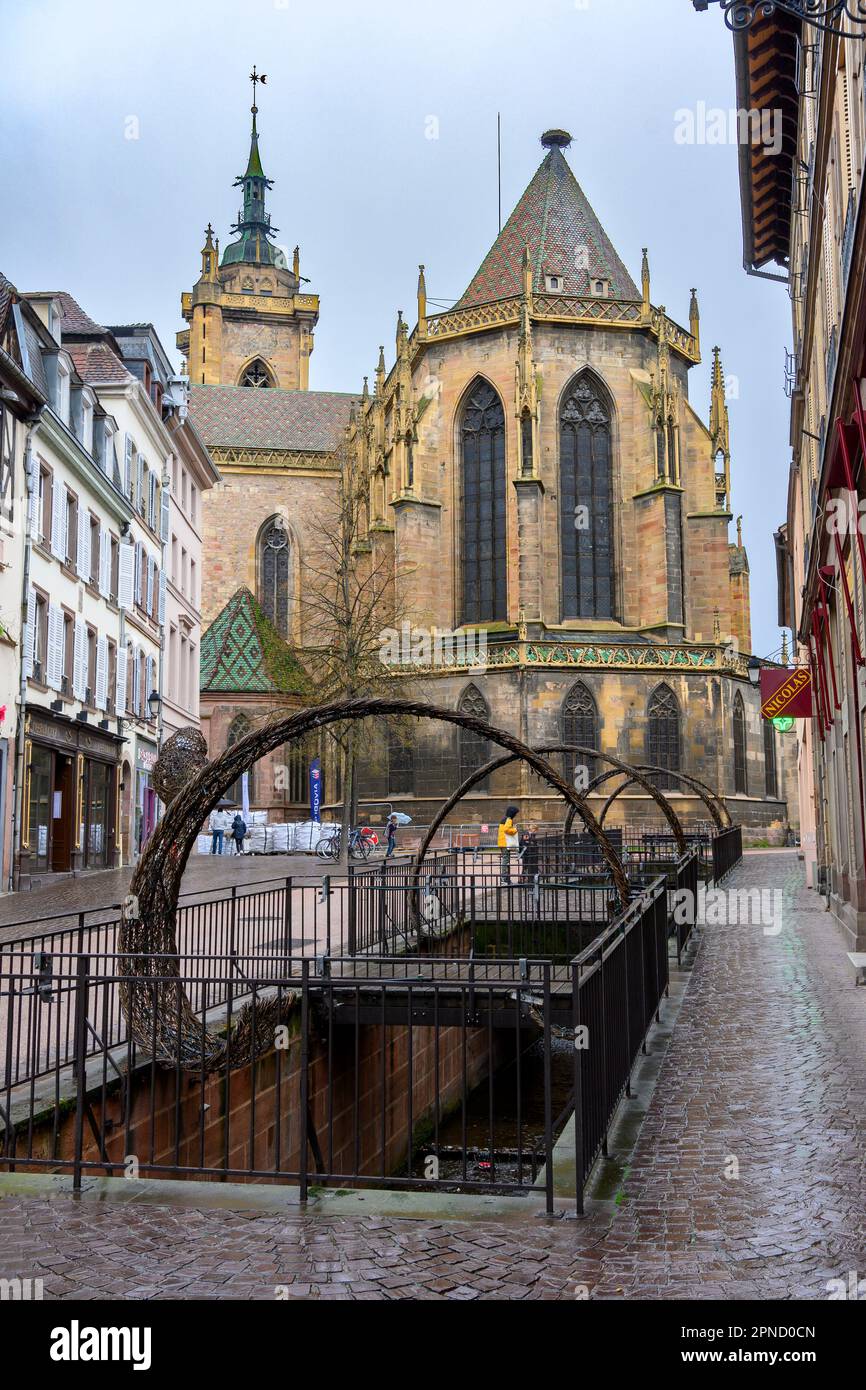 Église Saint-Martin à Colmar, France. construit entre 1234 et 1365. Banque D'Images