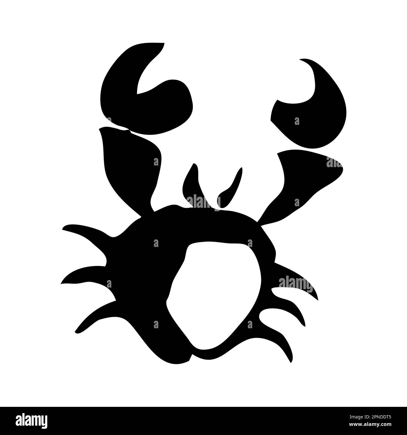 Crabe de mer peint à la main avec de l'encre et un pinceau dans un style minimaliste stylisé, isolé sur fond blanc. Illustration vectorielle Illustration de Vecteur