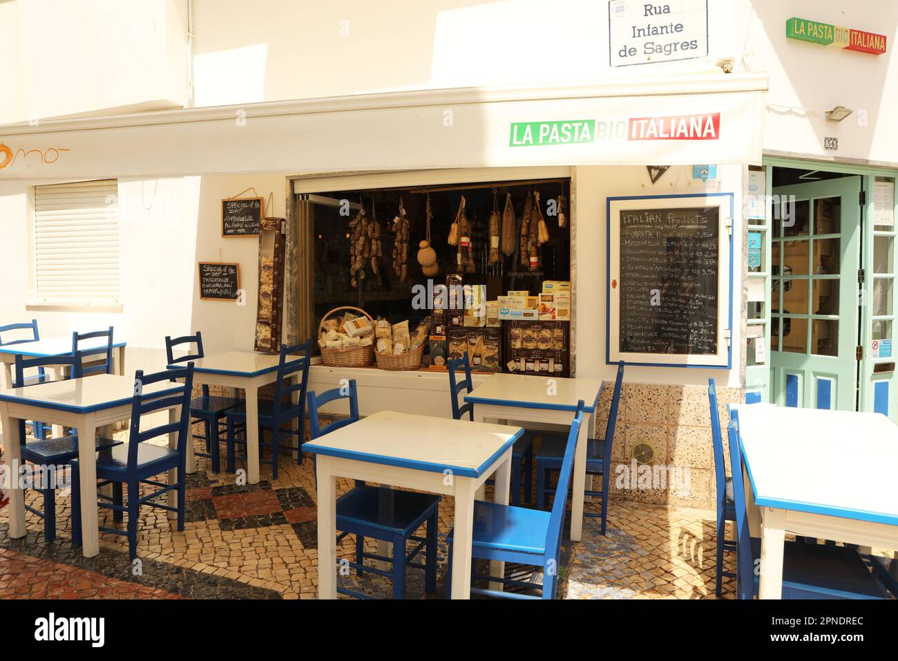 Un restaurant italien, vieille ville, Lagos, Algarve, Portugal Banque D'Images