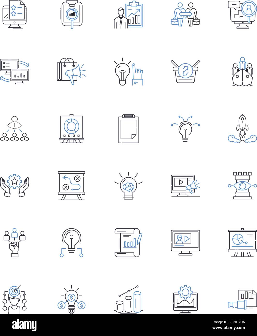 Collection d'icônes de ligne de méthodologie. Stratégie, approche, technique, système, procédure, Cadre, Plan vectoriel et illustration linéaire. Conception,processus Illustration de Vecteur