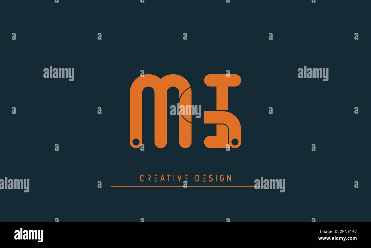 Lettres alphabet moderne Creative logo MI , IM Illustration de Vecteur