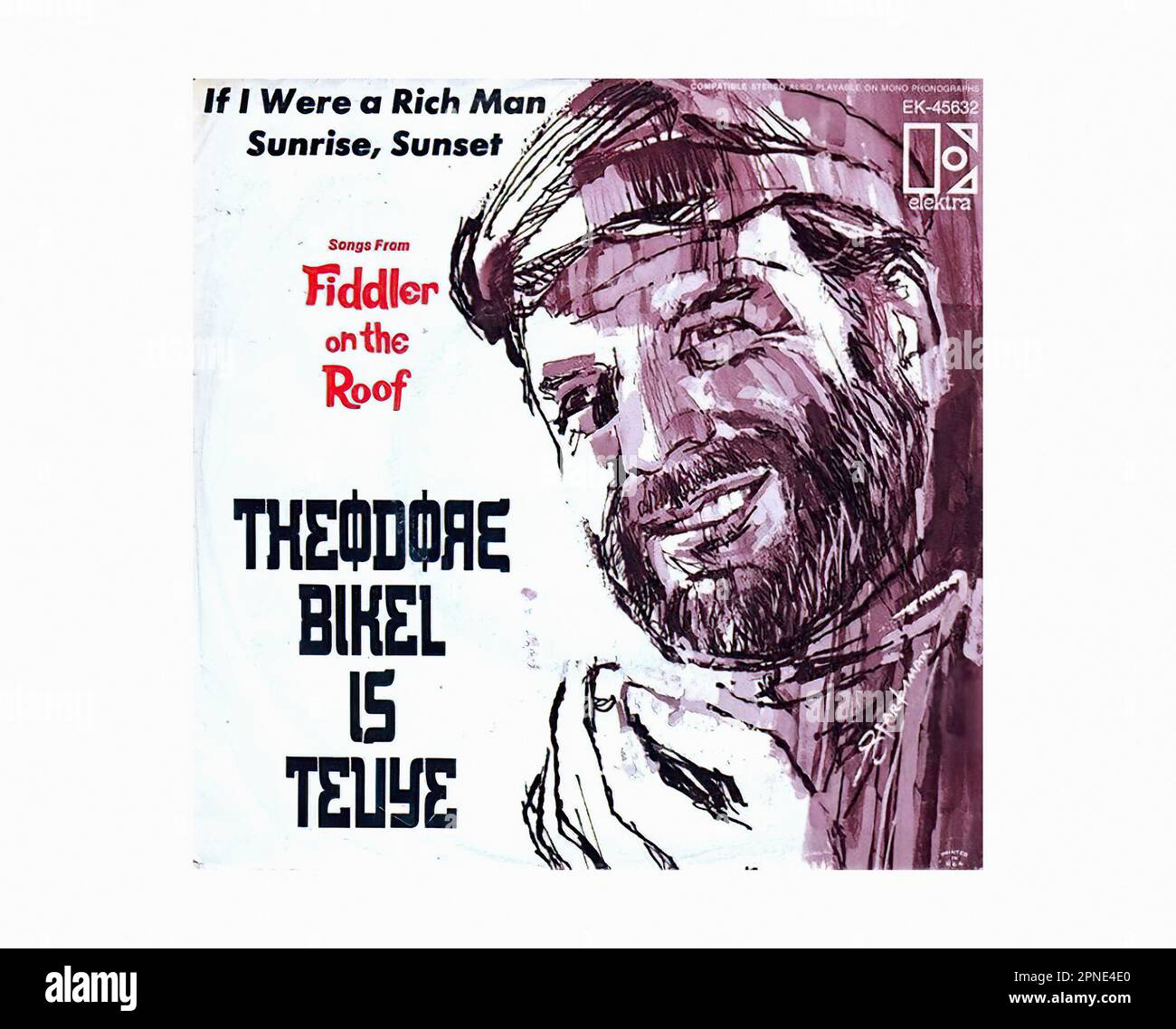 Bikel Theodore 1968 04 A - Vintage 45 R.P.M Music Vinyl Record Banque D'Images