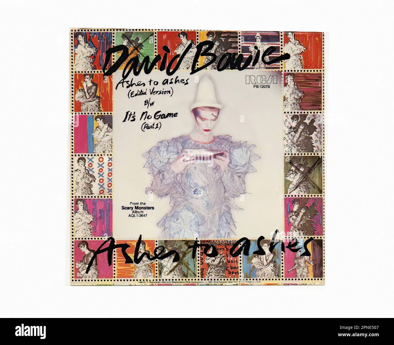 Bowie David - 1980 08 A - Vintage 45 R.P.M Music Vinyl Record Banque D'Images