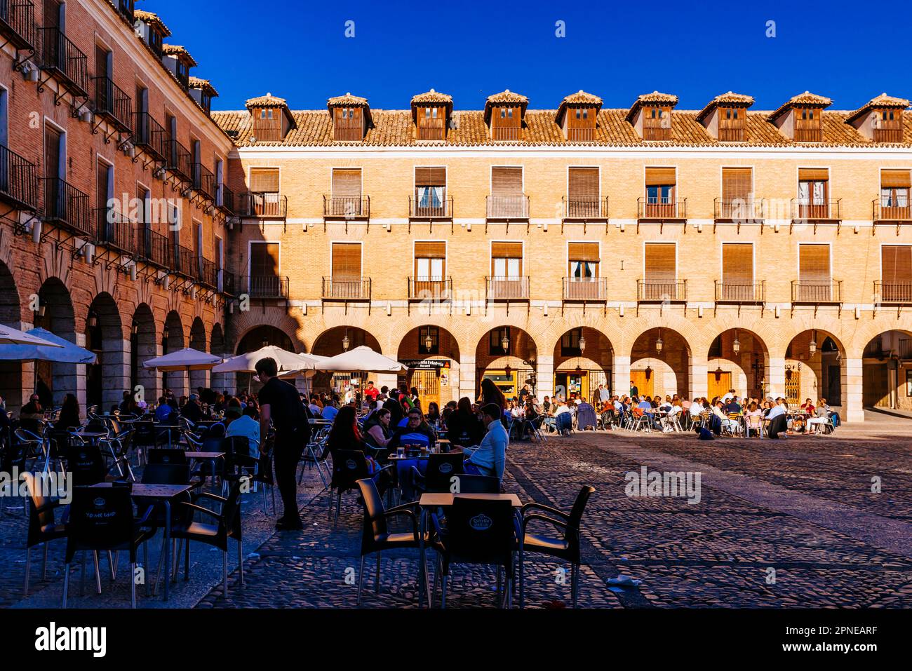 Place principale d'Ocaña - Plaza Mayor. Ocaña, Tolède, Castilla la Mancha, Espagne, Europe. Banque D'Images