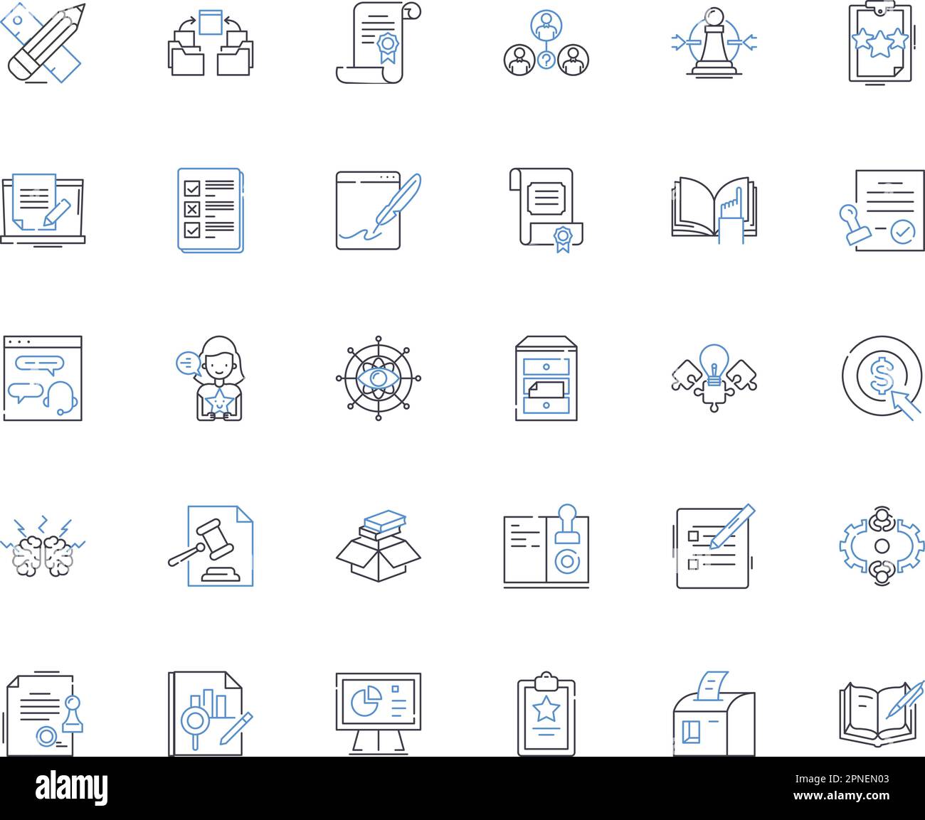 Collection d'icônes de ligne d'efficacité. Efficacité, productivité, impact, compétence, réussite, Avantage, vecteur de performances et illustration linéaire Illustration de Vecteur