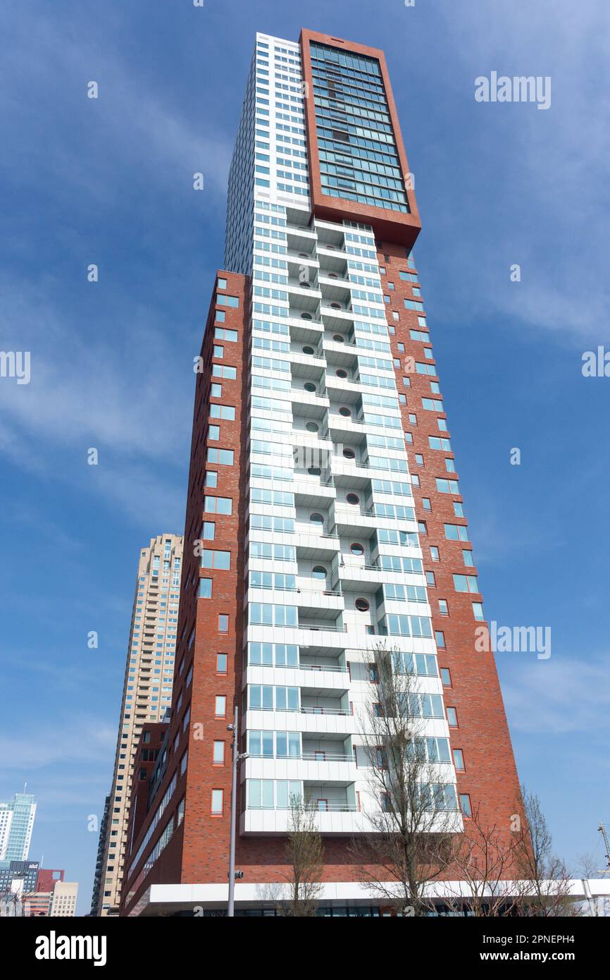 Immeuble d'appartements de grande hauteur, Antoine Platekade, Rotterdam, province de la Hollande du Sud, Royaume des pays-Bas Banque D'Images