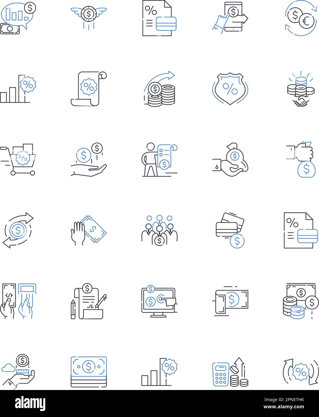 Collection d'icônes de ligne de générateurs de revenus. De l'économie, des ventes, des bénéfices, des revenus, des revenus, Publicité, vecteur marketing et illustration linéaire. Produits Illustration de Vecteur