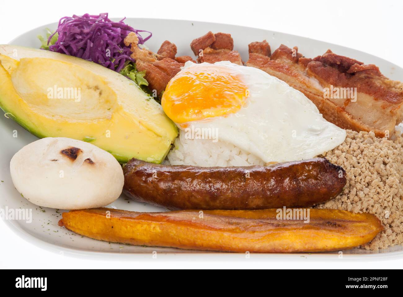 Plateau de Paisa savoureux; plat typique dans la région d'Antioqueña - Colombie. Banque D'Images