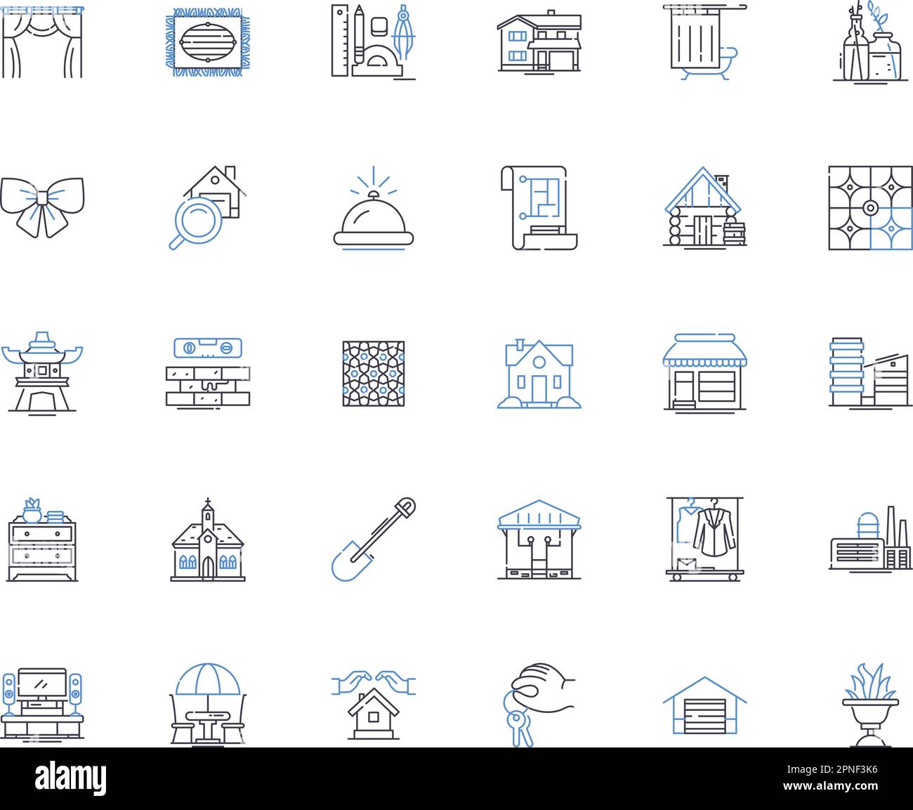 Collection d'icônes de la ligne de planification urbaine. Densité, zonage, durabilité, transport, infrastructure, Conception, vecteur de gentrification et linéaire Illustration de Vecteur