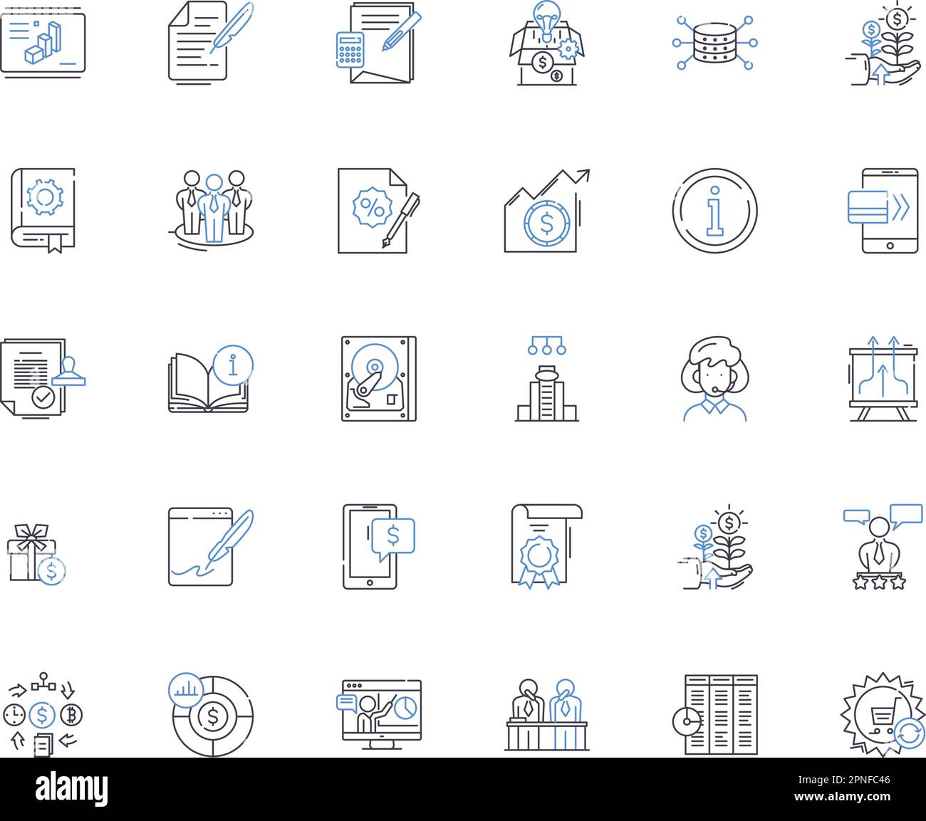 Collection d'icônes de ligne de stratégie de ressources. Investissement, diversification, portefeuille, répartition, risque, Performance, vecteur de flux de trésorerie et illustration linéaire Illustration de Vecteur