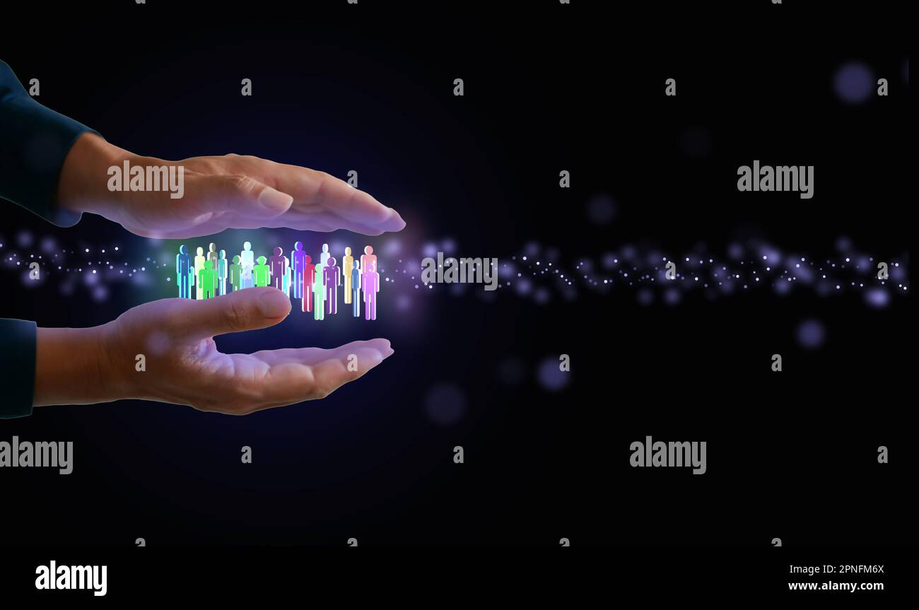 Ressources humaines, RH et GRH. Personnel, personnel, employé, équipe ou service client, sont entre de bonnes mains pour une agence de l'emploi, une entreprise, une organisation, moi Banque D'Images