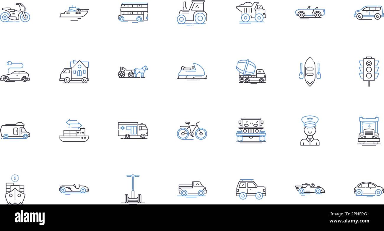 Collection d'icônes de ligne d'expédition. Livraison, transport, expédition, fret, transport, Transport, logistique vecteur et illustration linéaire. Exporter,Importer Illustration de Vecteur