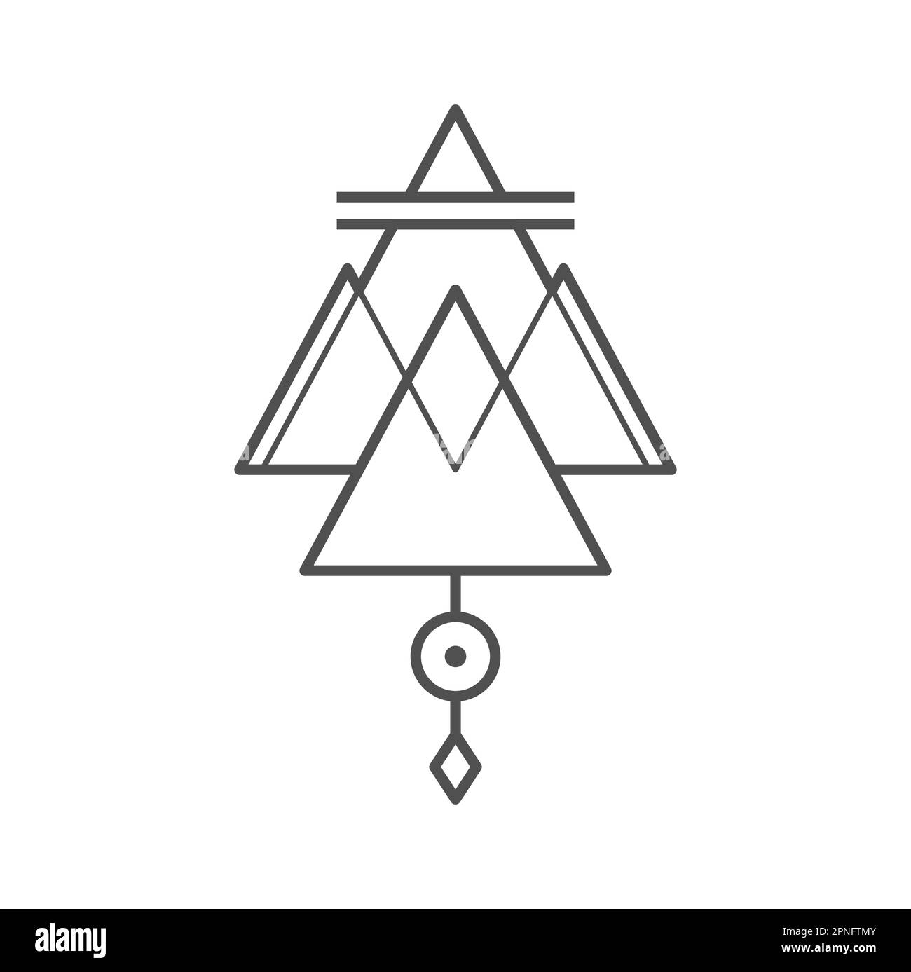 Tatouage géométrique de boho. Symbole mystique ou magique, triangle ...
