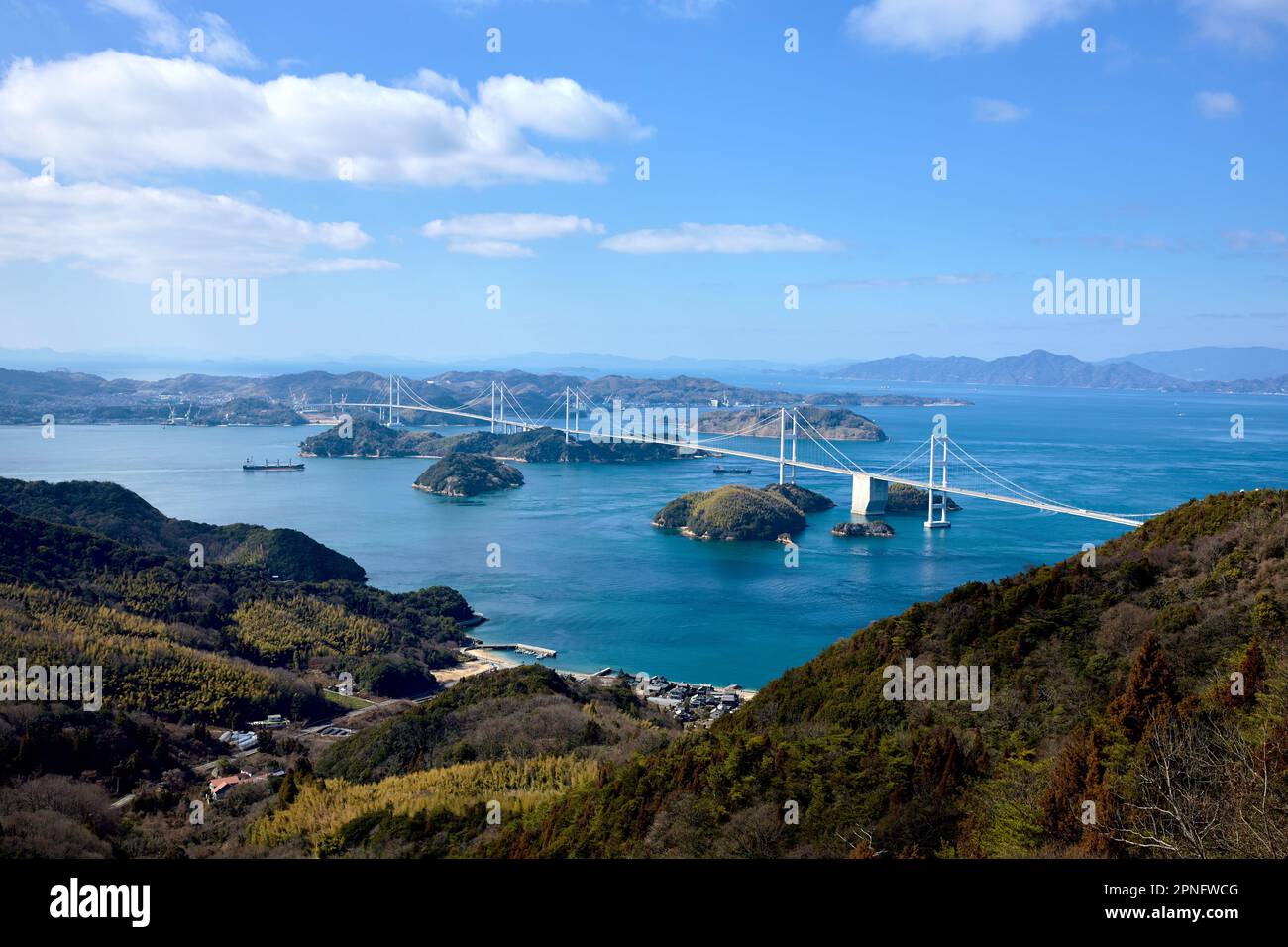 Ponts Kurushima Kaikyo, Préfecture Ehime, Japon Banque D'Images