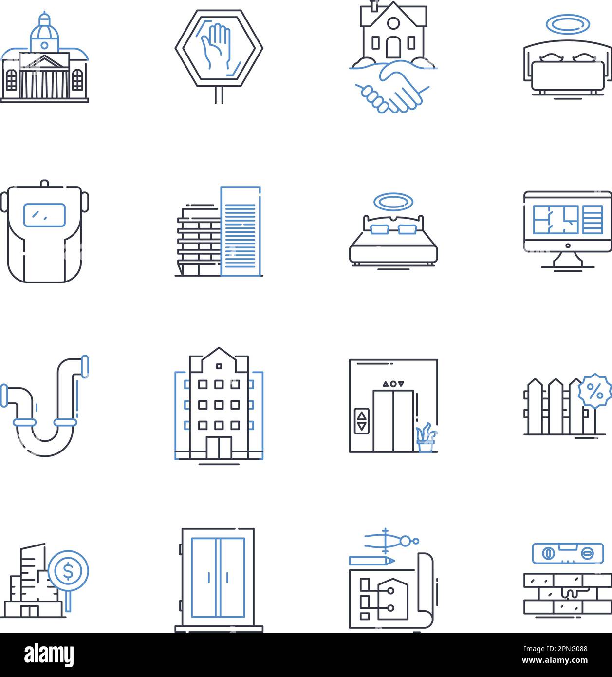 Collection d'icônes de la ligne de développement du centre commercial. Vente au détail, shopping, centre, développement, centre commercial, Complexe, vecteur d'expansion et illustration linéaire Illustration de Vecteur