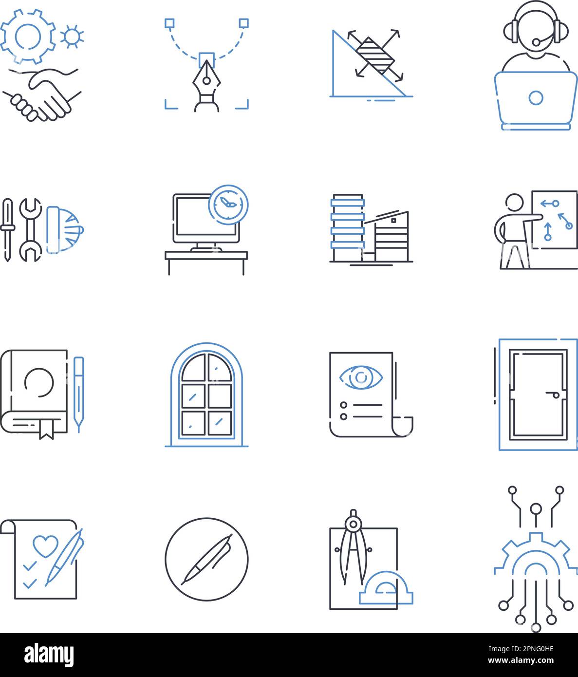 Collection d'icônes de ligne d'appareils médicaux. Innovation, technologie, implant, prothèse, surveillance, Diagnostic, vecteur chirurgical et illustration linéaire Illustration de Vecteur