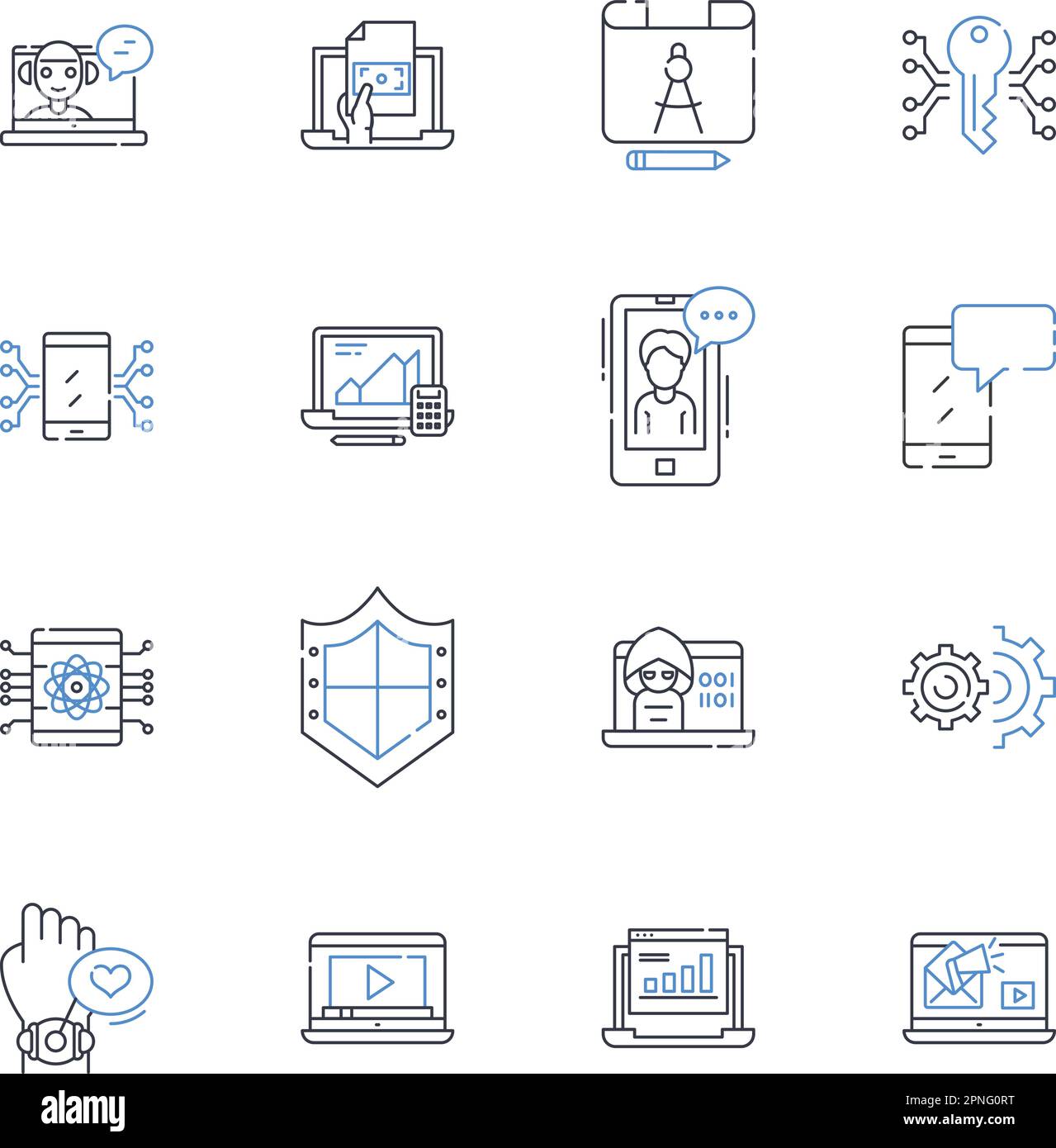 Collection d'icônes de ligne Contrivances. Gadget, appareil, invention, outil, dispositif, Mécanisme, vecteur Trinket et illustration linéaire. Widget,innovation Illustration de Vecteur