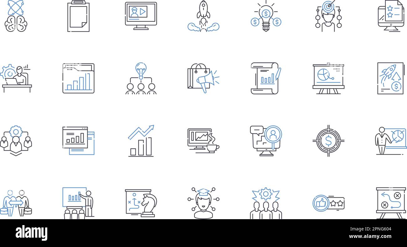 Collection d'icônes de ligne de méthode. Procédure, système, approche, technique, processus, Pratique, vecteur de stratégie et illustration linéaire. Formule,règle Illustration de Vecteur