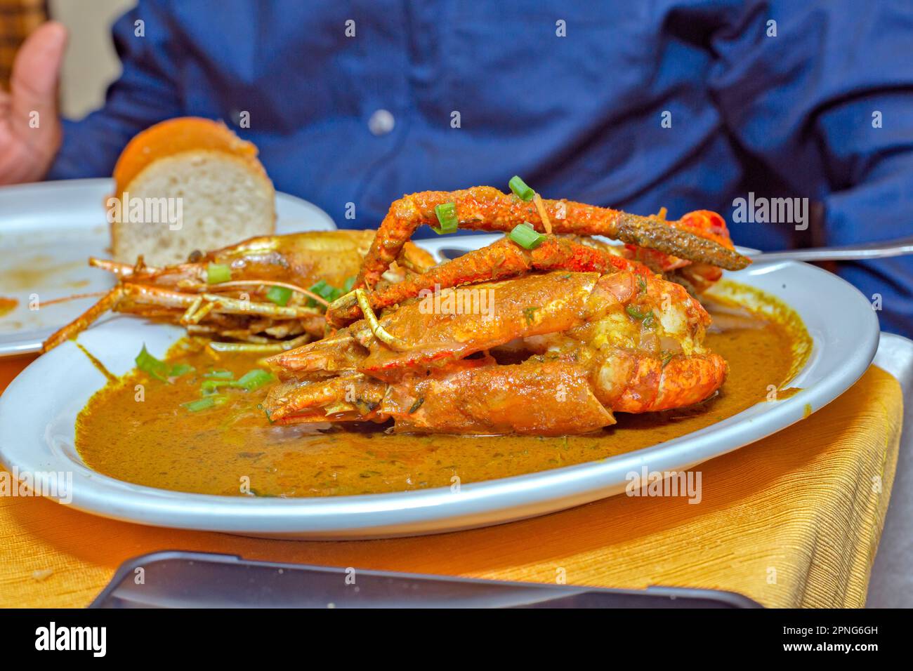 Curry de homard de style créole mauricien Banque D'Images
