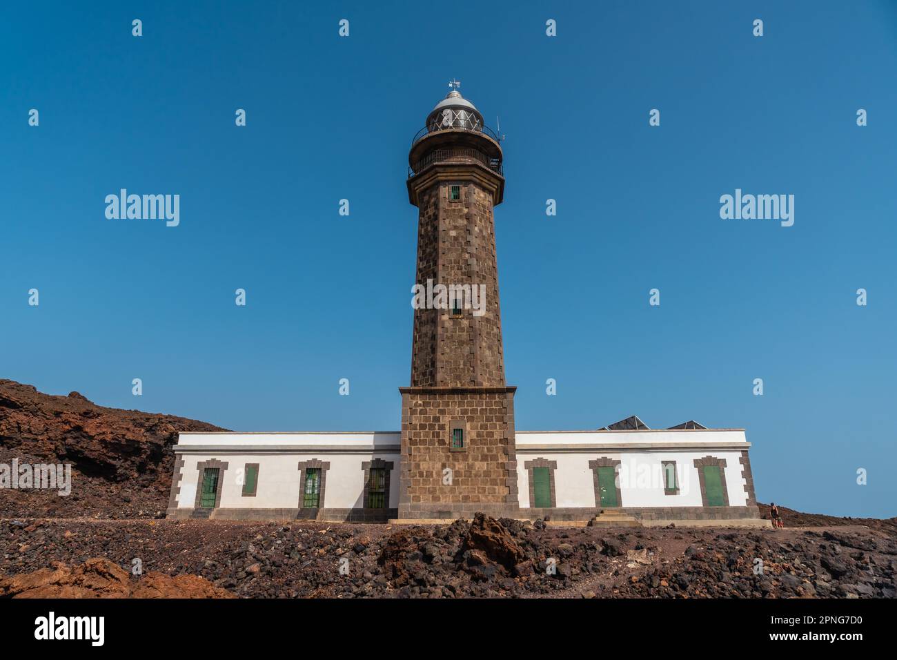 Magnifique phare d'Orchilla sur la côte sud-ouest d'El Hierro. Îles Canaries Banque D'Images