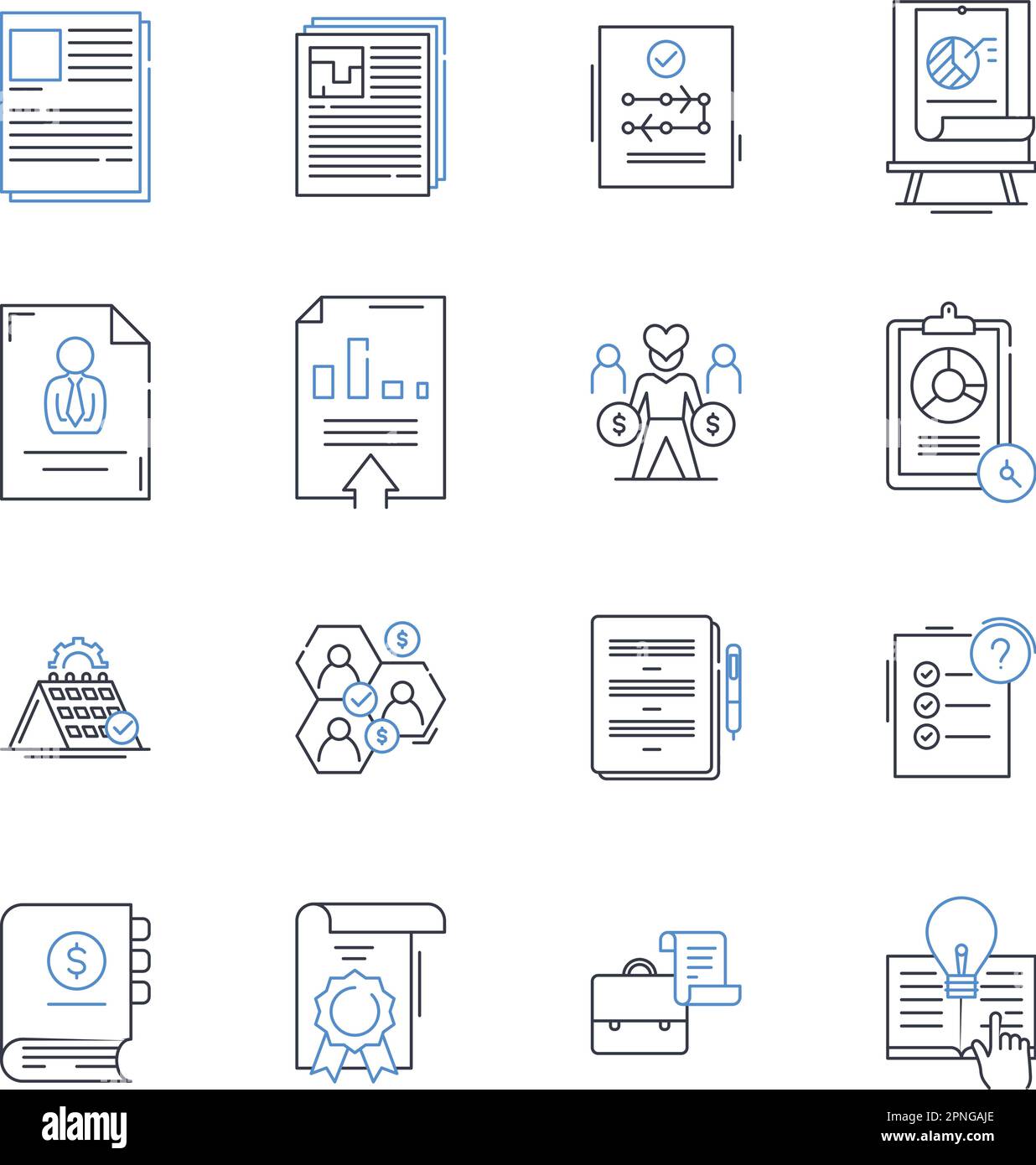 Collection d'icônes de ligne de formulaires. Modèle, enquête, application, enregistrement, Commentaires, Ordre, vecteur de questionnaire et illustration linéaire. Autorisation Illustration de Vecteur