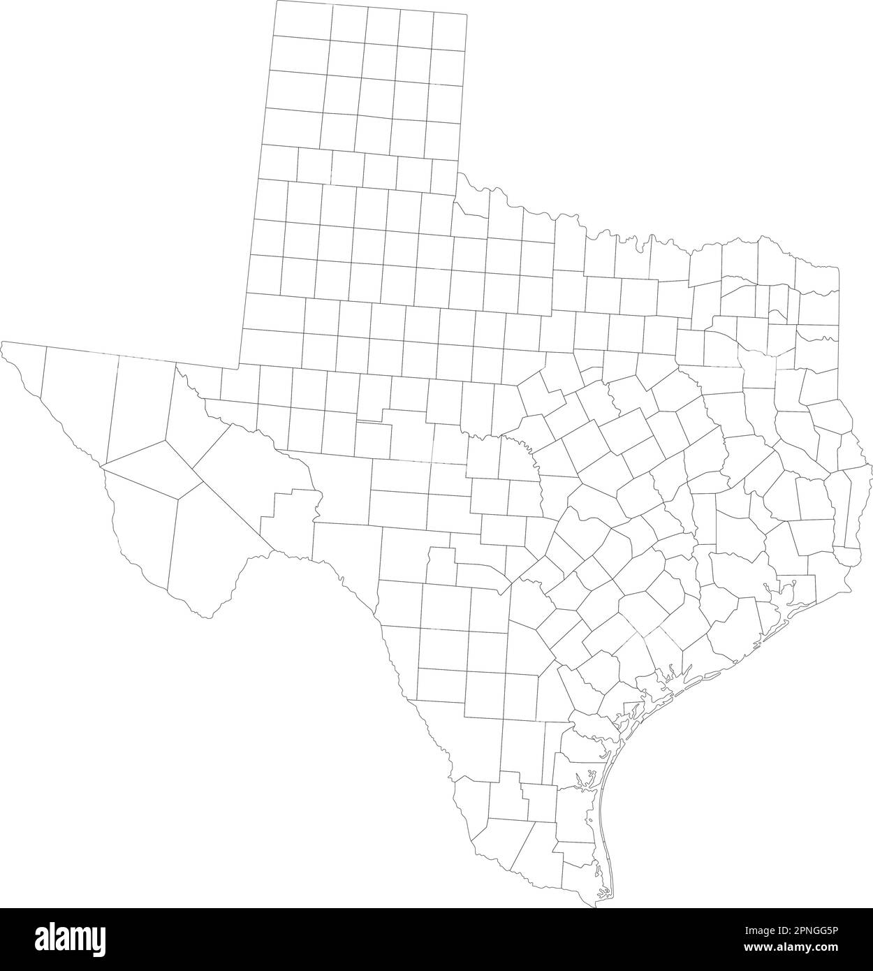 Carte des aveugles du Texas très détaillée. Illustration de Vecteur
