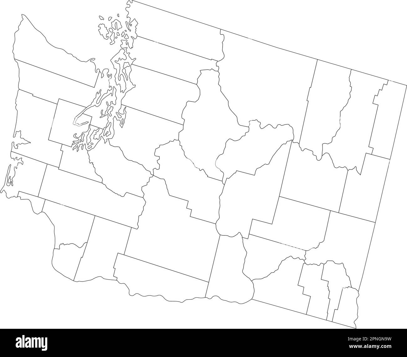 Carte des aveugles de Washington très détaillée. Illustration de Vecteur