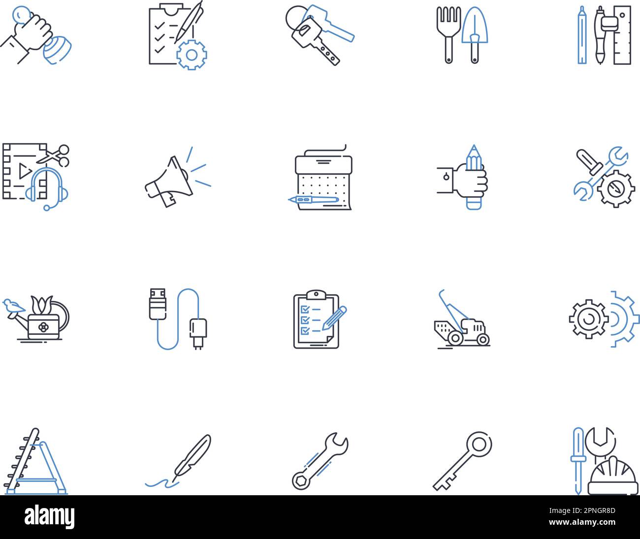 Collection d'icônes de ligne d'ingénierie chimique. Réacteur, optimisation, catalyseur, transfert de masse, biomatériaux, Thermodynamique, vecteur de synthèse et linéaire Illustration de Vecteur