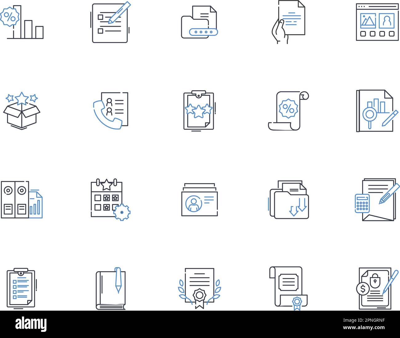 Création d'une collection d'icônes de ligne de plans. Blueprint, Schematic, Design, Layout, Plan, Proposition, vecteur cadre et illustration linéaire. Brouillon Illustration de Vecteur