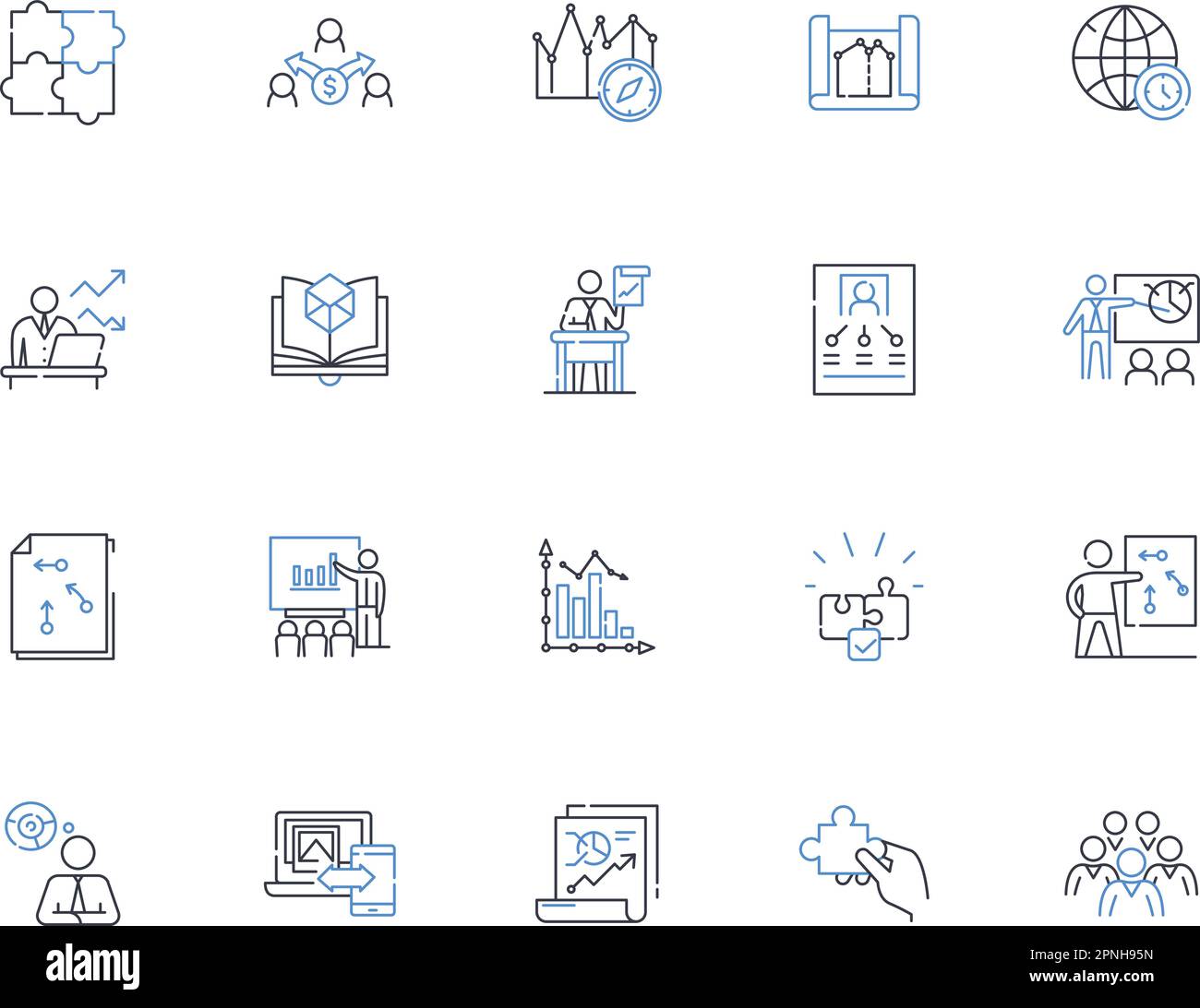 Collection d'icônes de ligne de prévision des ventes. Prévision, analyse, prévision, budgétisation, tendance, Projection, vecteur d'analyse et illustration linéaire. Ventes Illustration de Vecteur