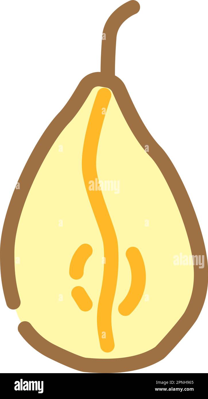 illustration vectorielle de l'icône de couleur de fruit séché à la poire Illustration de Vecteur