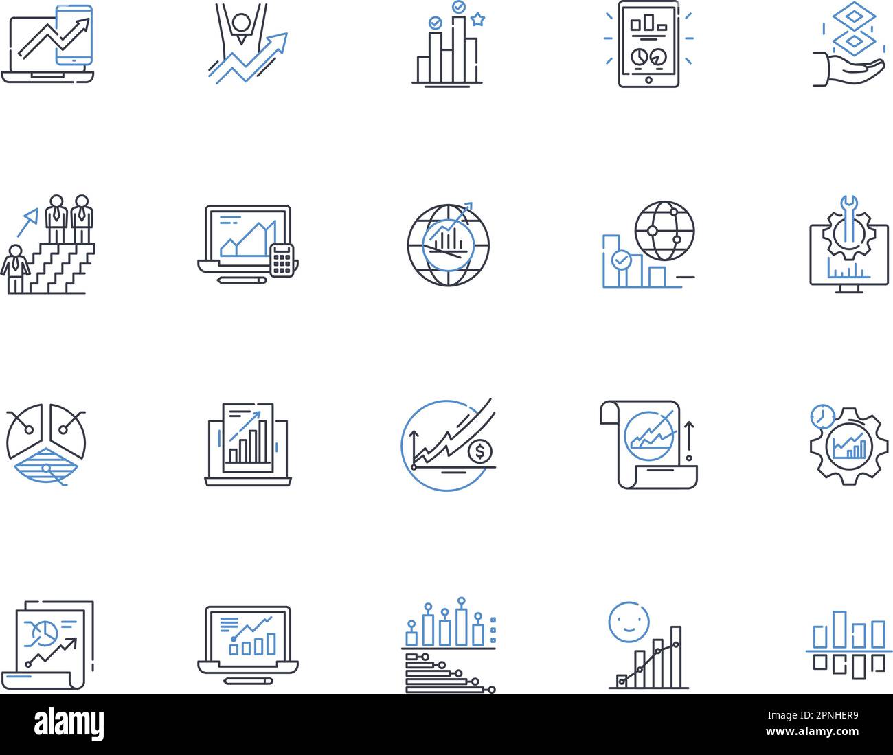 Collection d'icônes de ligne d'évaluation. Évaluation, évaluation, valeur, estimation, marché, Prix, vecteur d'actions et illustration linéaire. Valeur, calcul Illustration de Vecteur