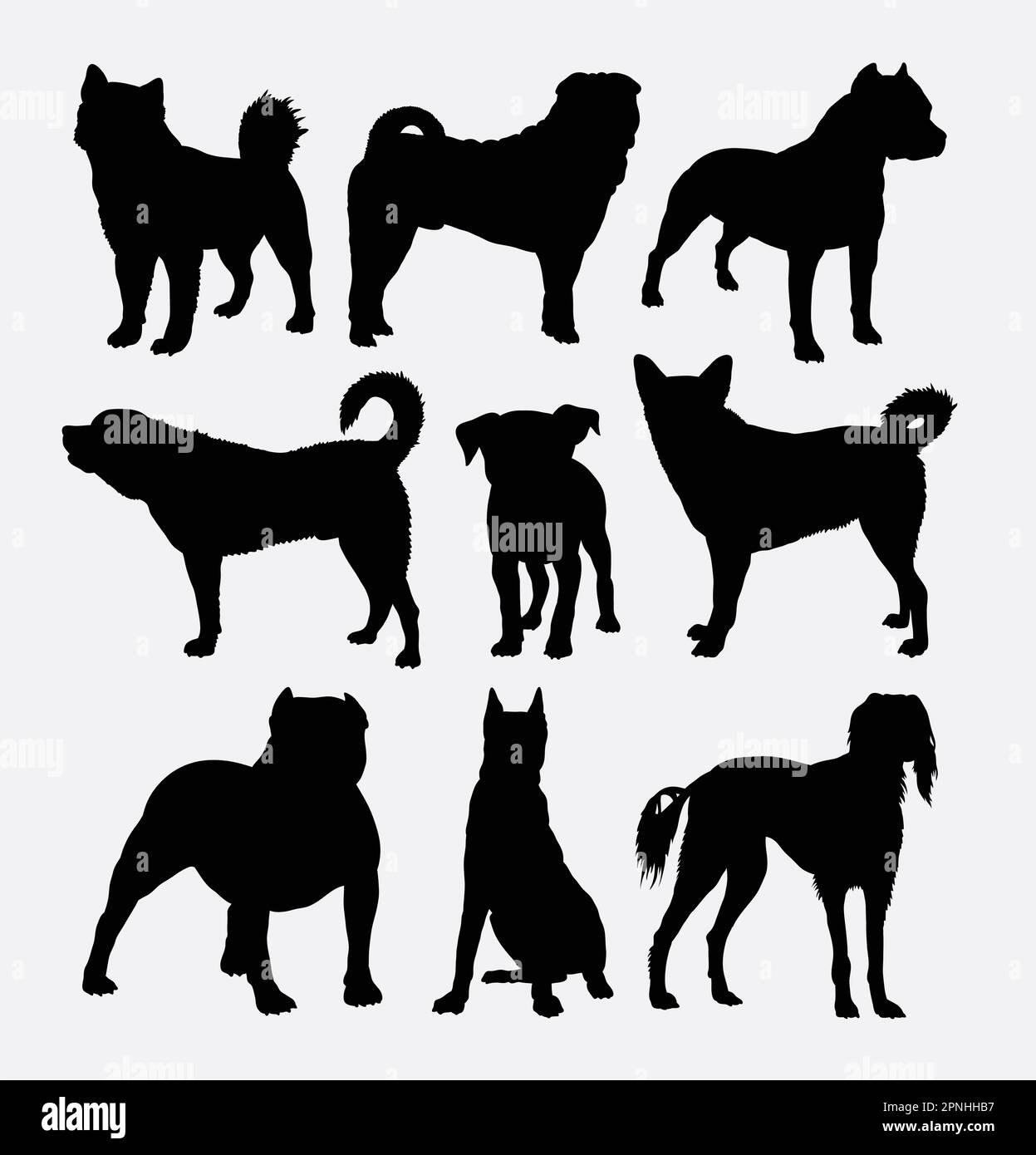 Silhouette du symbole de la boutique d'animaux de compagnie pour chiens. Bon usage pour symbole, logo, icône web, mascotte, éléments de jeu, ou n'importe quelle conception que vous voulez. Facile à utiliser. Illustration de Vecteur