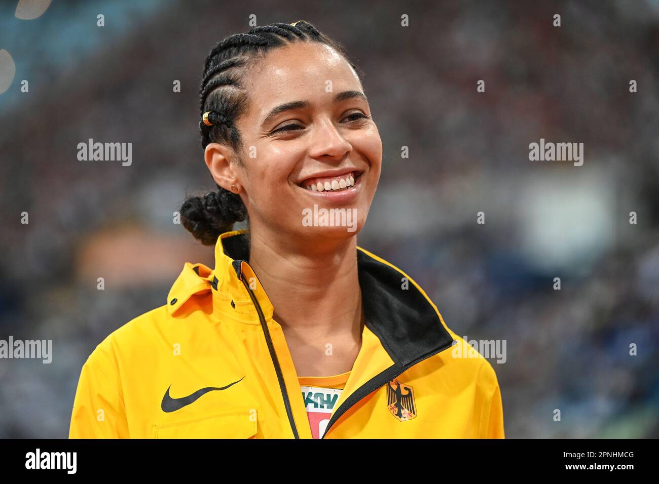 Marie-Laurence Jungfleisch (Allemagne), femmes High Jump. Championnats d'Europe Munich 2022 Banque D'Images