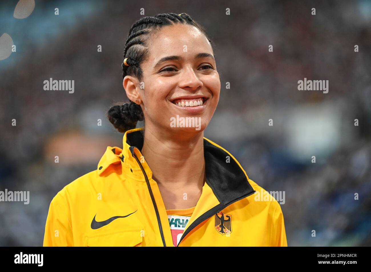 Marie-Laurence Jungfleisch (Allemagne), femmes High Jump. Championnats d'Europe Munich 2022 Banque D'Images